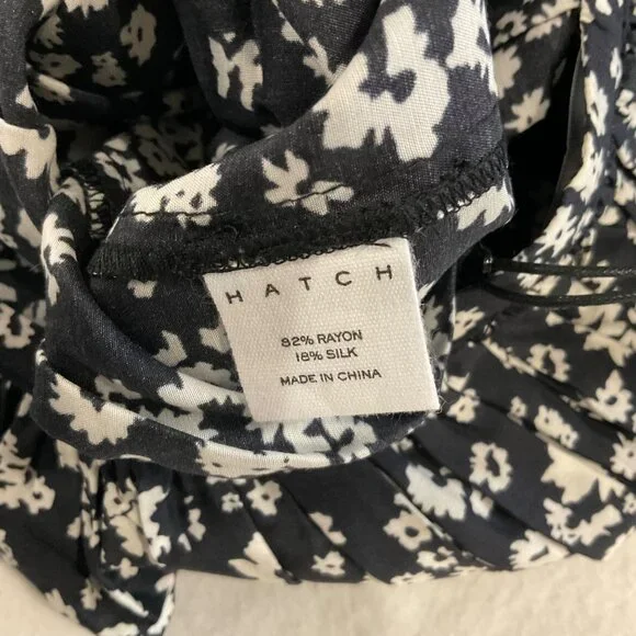 NWT HATCH The Regina Jumpsuit black white floral SZ0 bust42